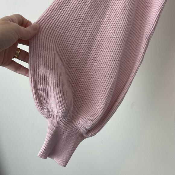 1.STATE Pink V-Neck Bubble Sleeve Sweater NWOT Size XS - Picture 4 of 8